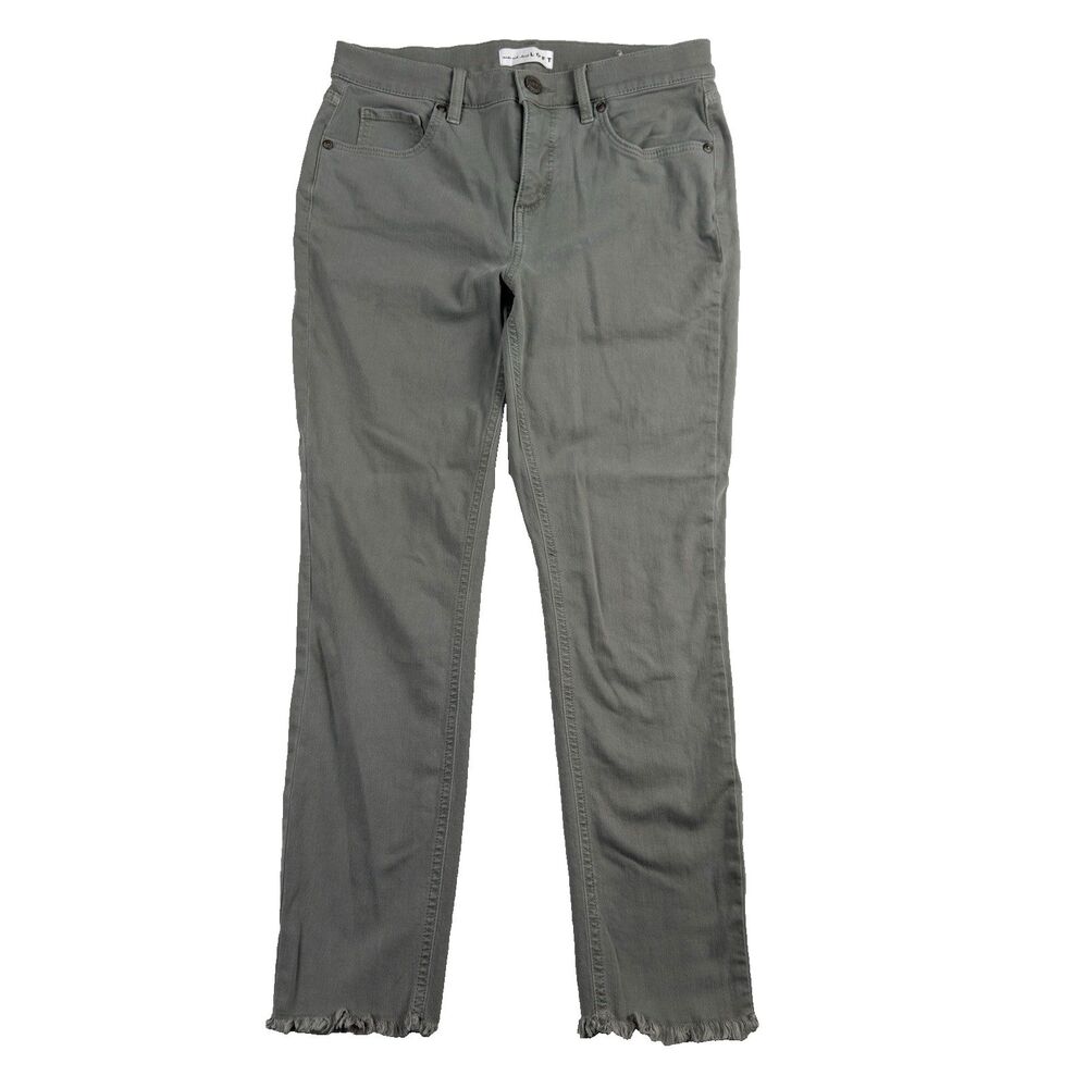 Loft Modern Skinny Crop Jeans Womens‎ 4/27 (29x25½) Stretch Raw Frayed Hem Gray